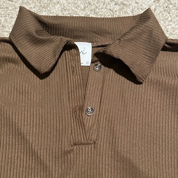 Olivia Rae Brown Button Down Shirt - Picture 3 of 4